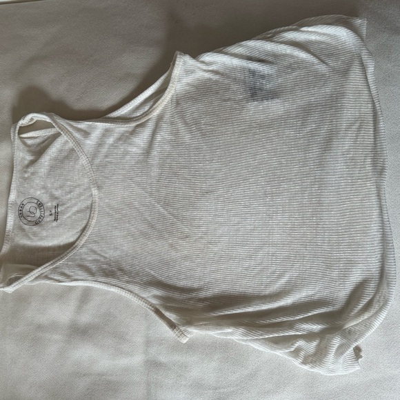 OU sheer white tank top. Size S. Used, some stains. - Picture 2 of 2